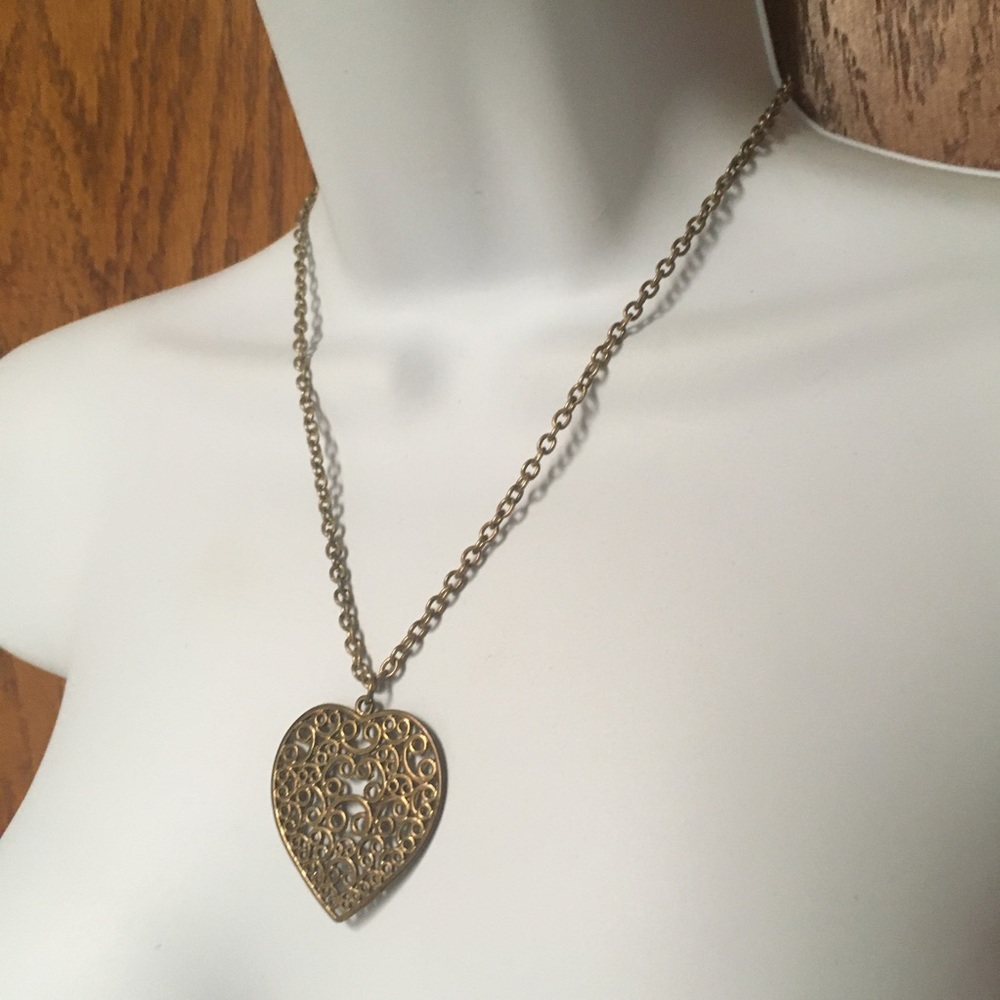Vintage Gold Ottoman Heart Necklace